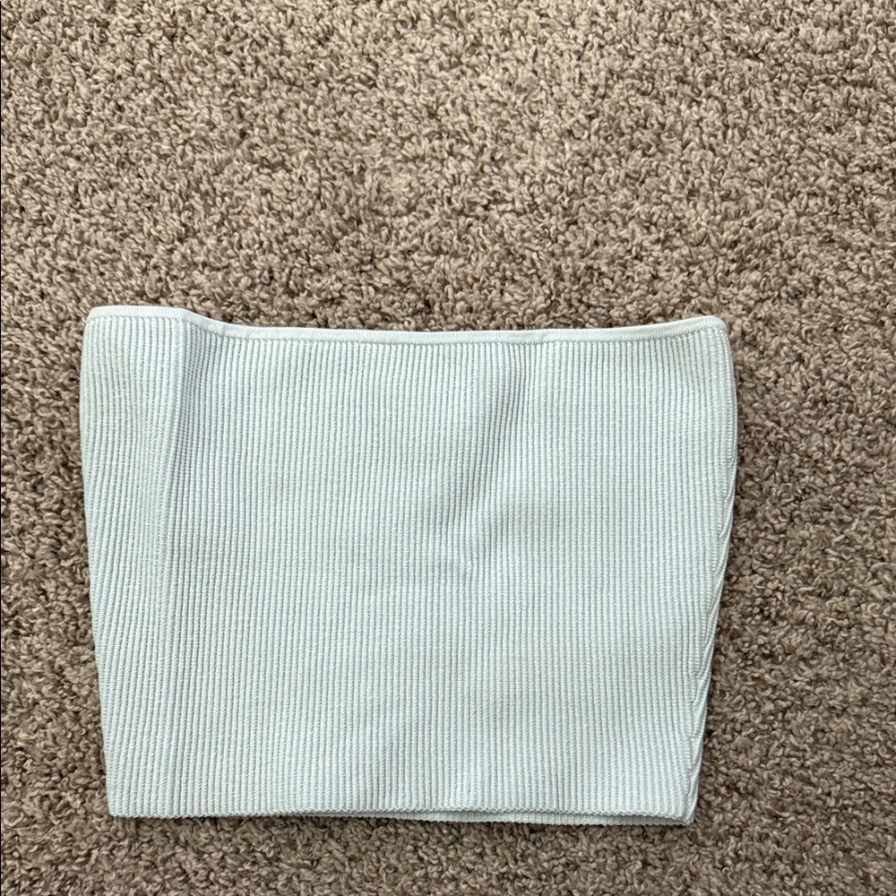 Babaton Light Blue Sculpt Knit Tube Top
